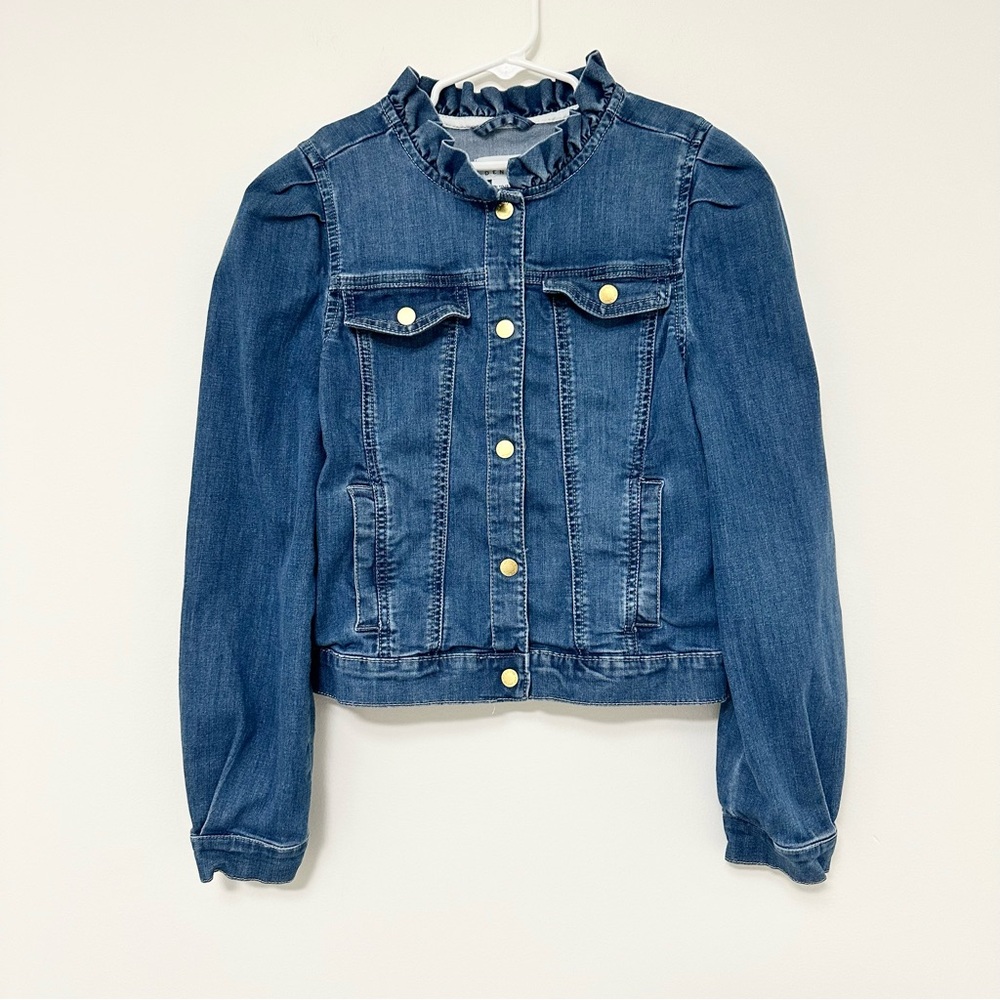 JACK DENIM by Janie and Jack Denim Puff Sleeve Jacket Girls size 10/12 Dark Wash